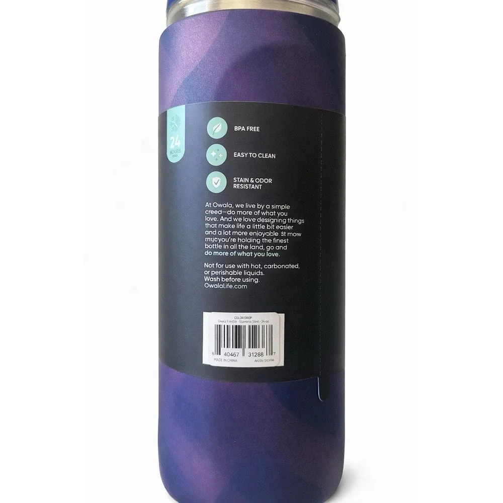 Owala FreeSip 24oz Water Bottle Arctic Storm Color Drop NEW Leak Proof Insulated - Picture 3 of 6